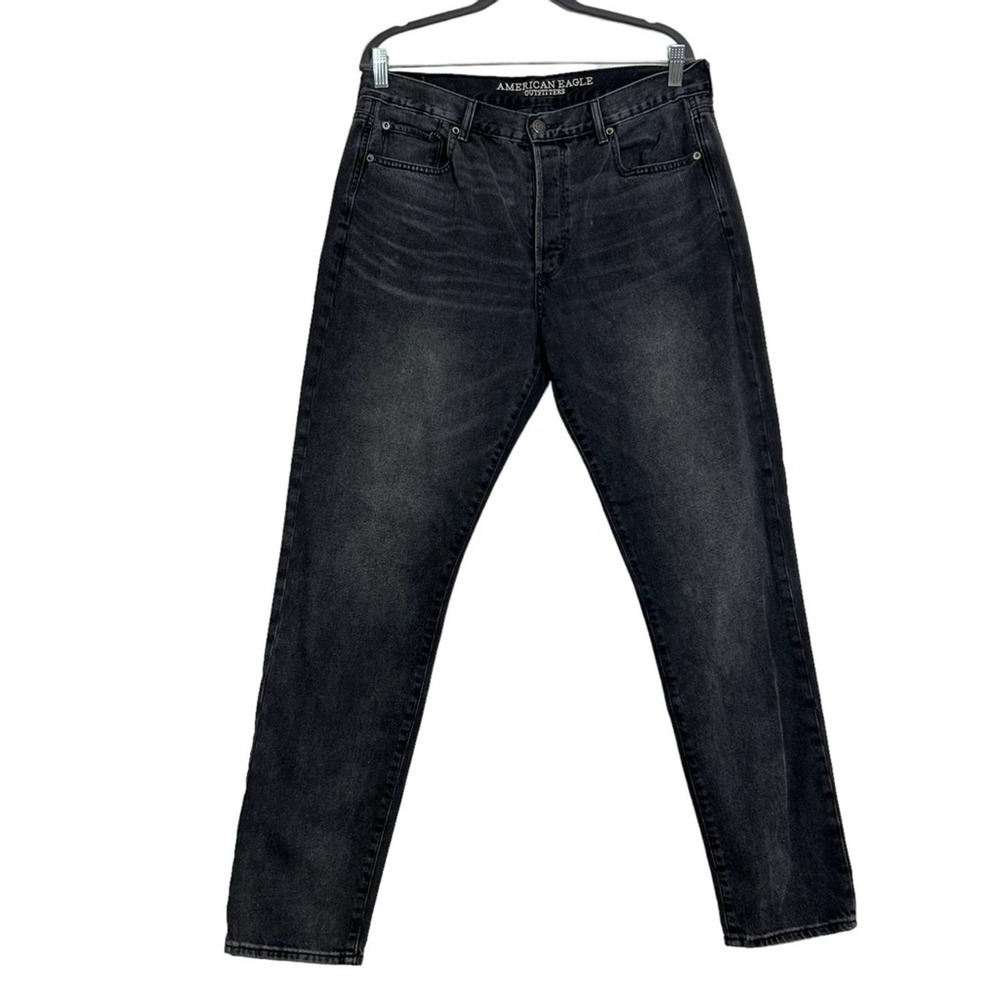 American Eagle Black Hi Rise Girlfriend Denim Jeans 12 Long